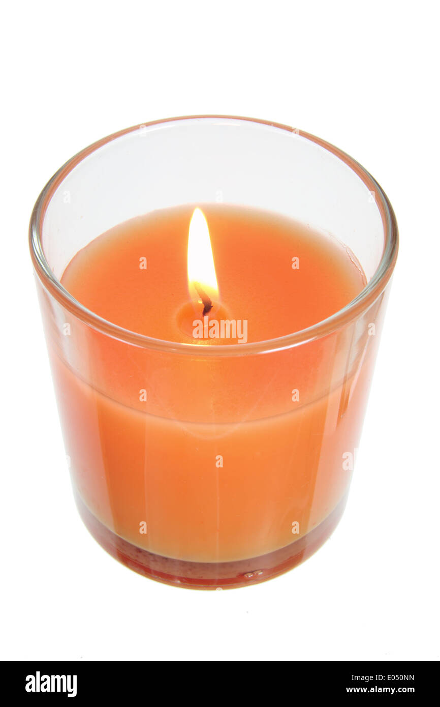 Candle in Glass Stock Photo