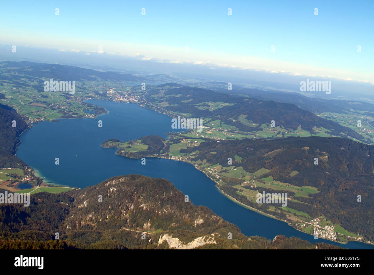 Austria, look of the mountain Schaf, lunar lake, Oesterreich, Blick vom Schafberg, Mondsee Stock Photo