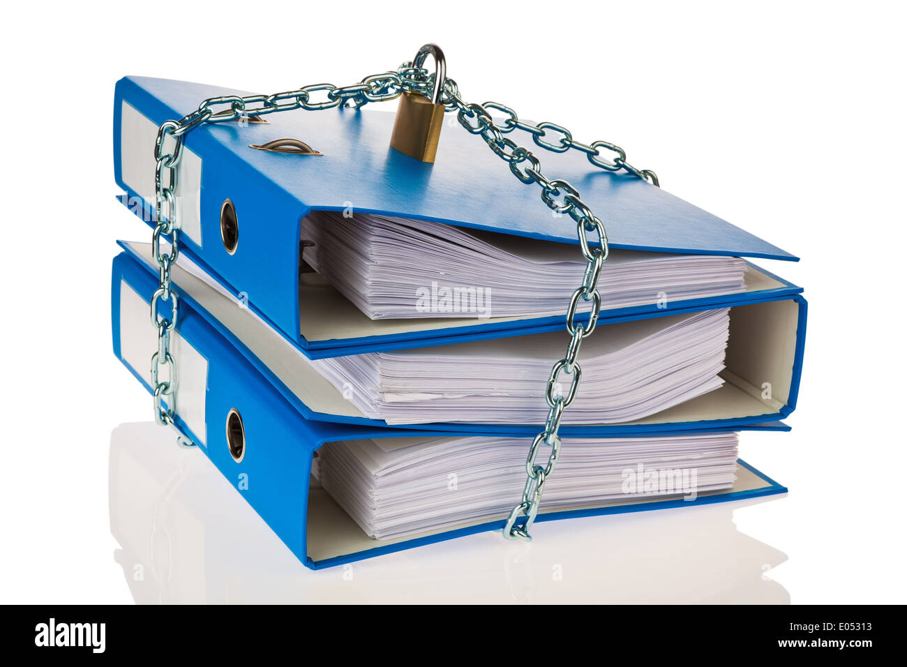 A file with chain and curtain castle closed. Data protection and data security Stock Photo
