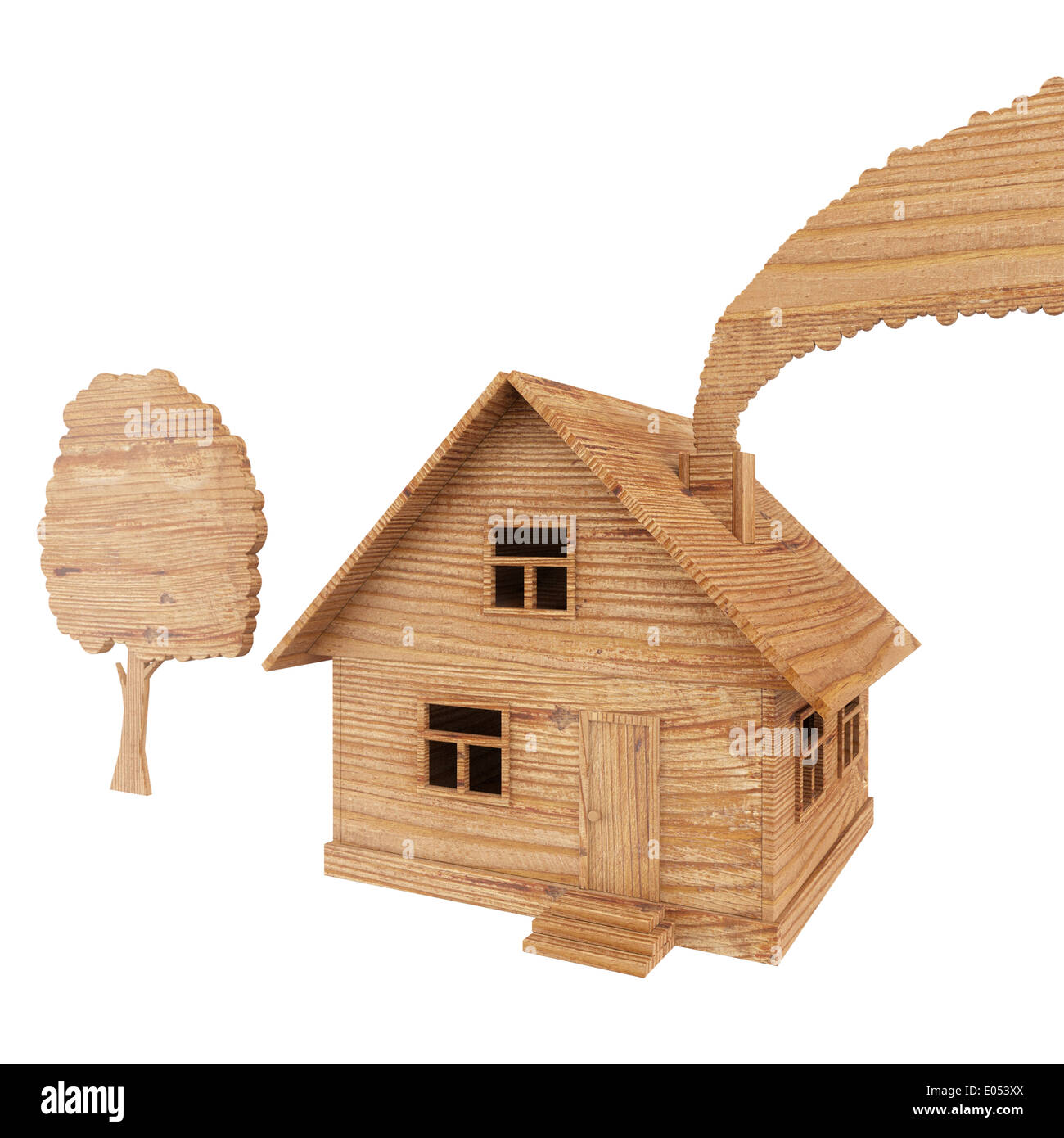 toy house made of plywood isolated on white Stock Photo Alamy