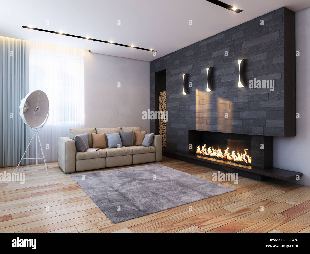 design of interior in minimalist style Stock Photo - Alamy