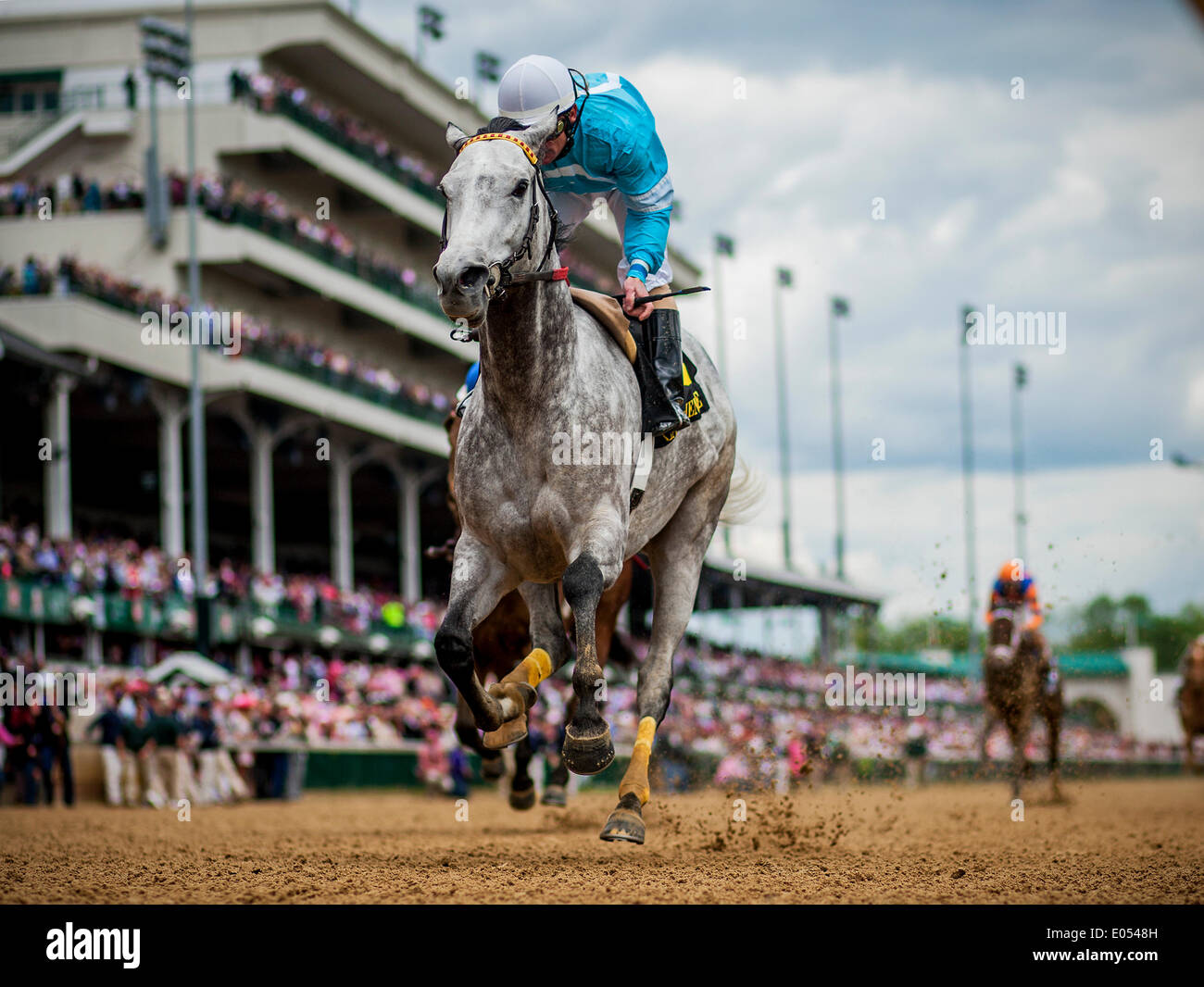 Louisville, KY, USA. 3rd May, 2014. May 01, 2014: On Fire Baby with Joe Johnson up wins the La Troienne Stakes at Churchill Downs in Louisville Ky. Alex Evers/ESW/CSM/Alamy Live News Stock Photo