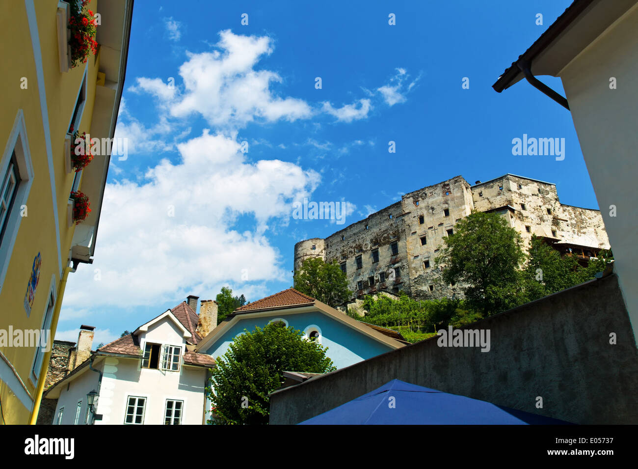 Castle in Gmuend, Carinthia, Austria, Burg in Gmuend, Kaernten, oesterreich Stock Photo