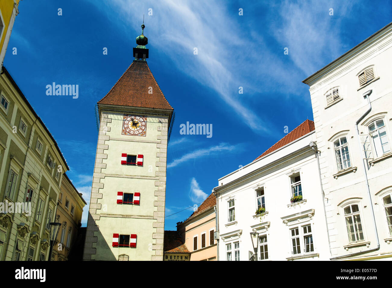 The old and nice city of Wels in Upper Austria, Austria., Die alte und schoene Stadt Wels in Oberoesterreich, oesterreich. Stock Photo