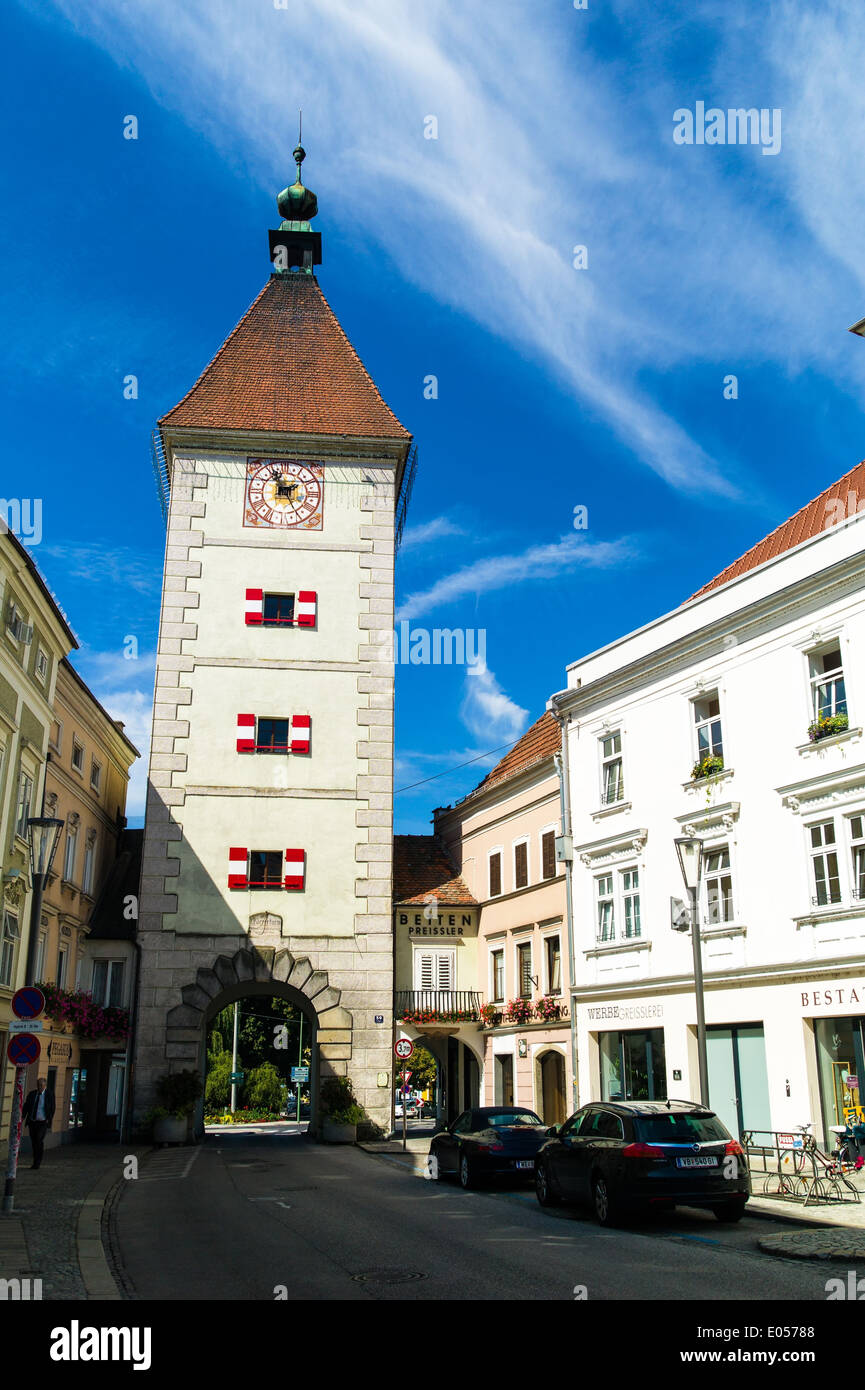 The old and nice city of Wels in Upper Austria, Austria., Die alte und schoene Stadt Wels in Oberoesterreich, oesterreich. Stock Photo