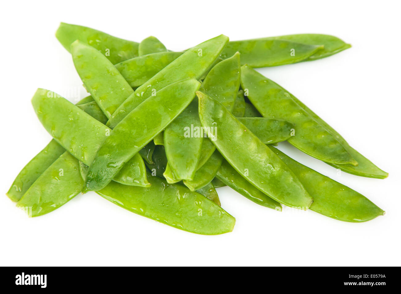 Fresh Flat Green Beans On White Background Stock Photo Alamy