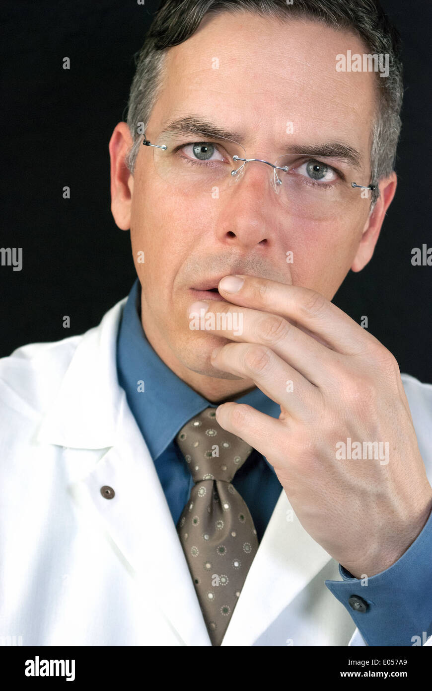 Close-up of a concerned Doctor. Stock Photo