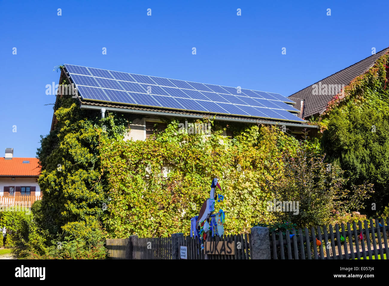 Solar cells on a dwelling house. Solar power station for alternative