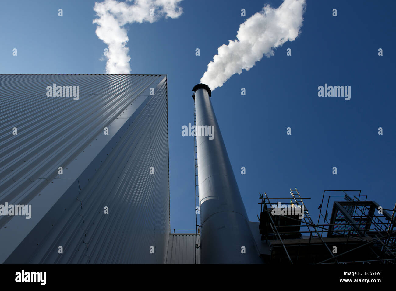 Steam escaping from the chimney at the Strathclyde Distillery, Glasgow