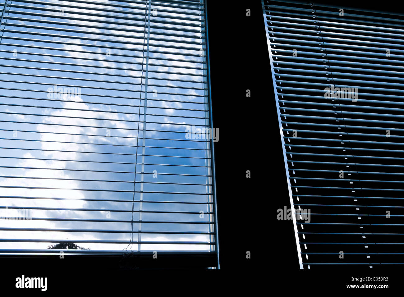Venetian blinds window as a solar protection hi-res stock