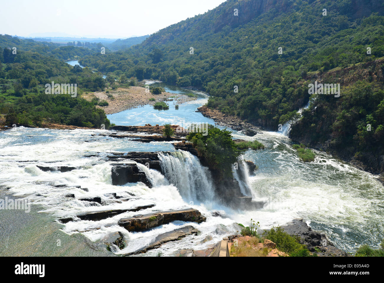 Water flow from Hartbeespoort Dam, Hartbeespoort, North West Province, Republic of South Africa Stock Photo