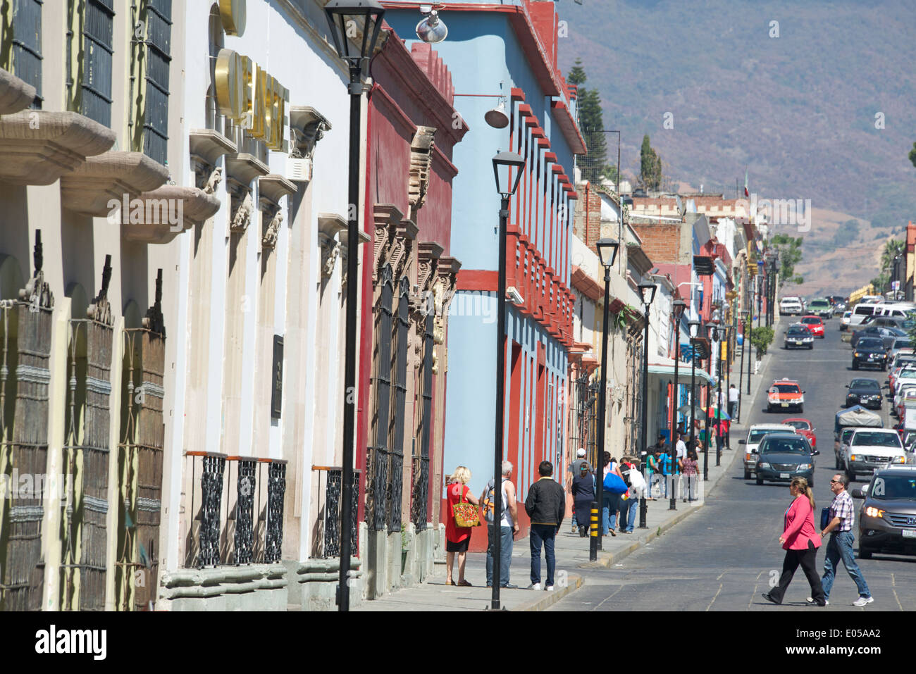 Busy street Garcia Vigil Oaxaca City Mexico Stock Photo