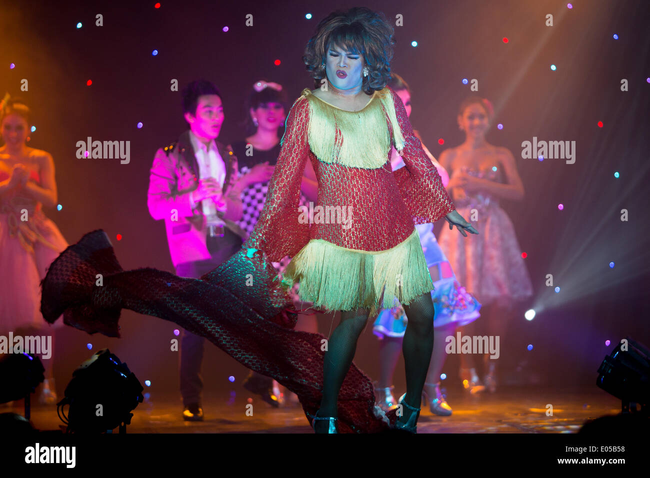 Brighton, UK. 2nd May 2014. The Ladyboys of Bangkok at Brighton Fringe 2014 Credit:  David Smith/Alamy Live News Stock Photo