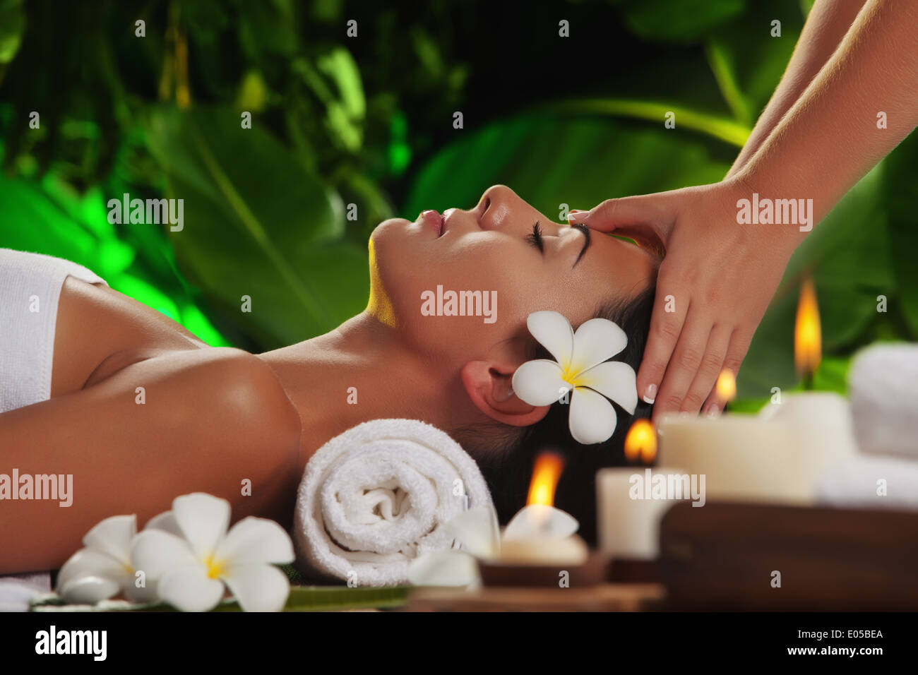 portrait of young beautiful woman in spa environment Stock Photo - Alamy