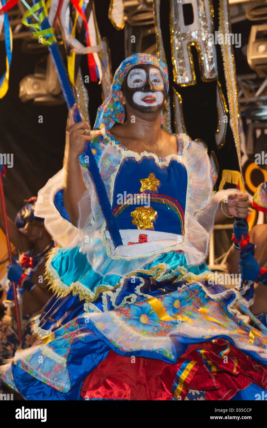 Carnival Parade at night, Recife, Pernambuco State, Brazil Stock Photo