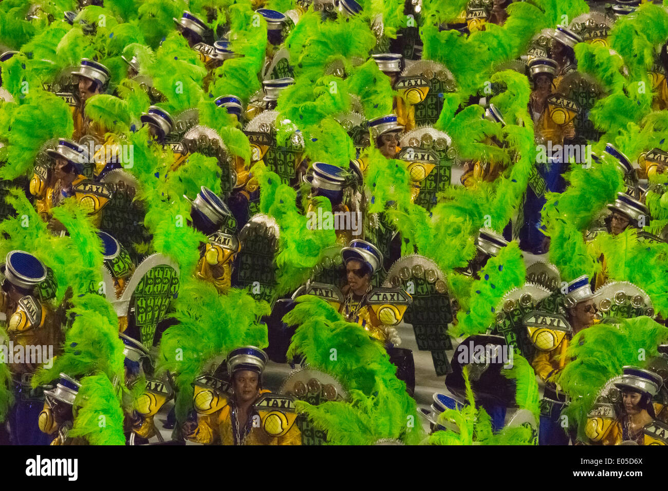 Samba Parade at Sambadrome during Carnival, Rio de Janeiro, Brazil Stock Photo