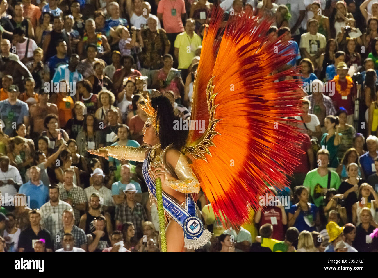 Samba Parade at Sambadrome during Carnival, Rio de Janeiro, Brazil Stock Photo