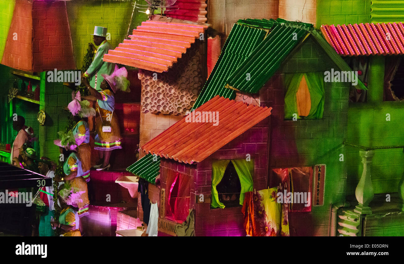 Samba Parade at Sambadrome during Carnival, Rio de Janeiro, Brazil Stock Photo