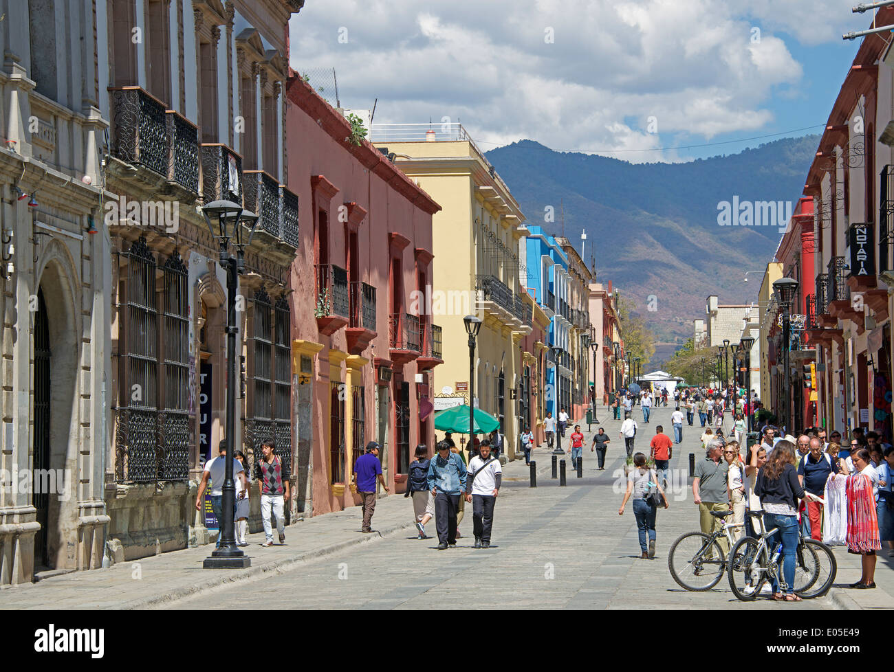 Valdevieso pedestrianised street Oaxaca City Mexico Stock Photo