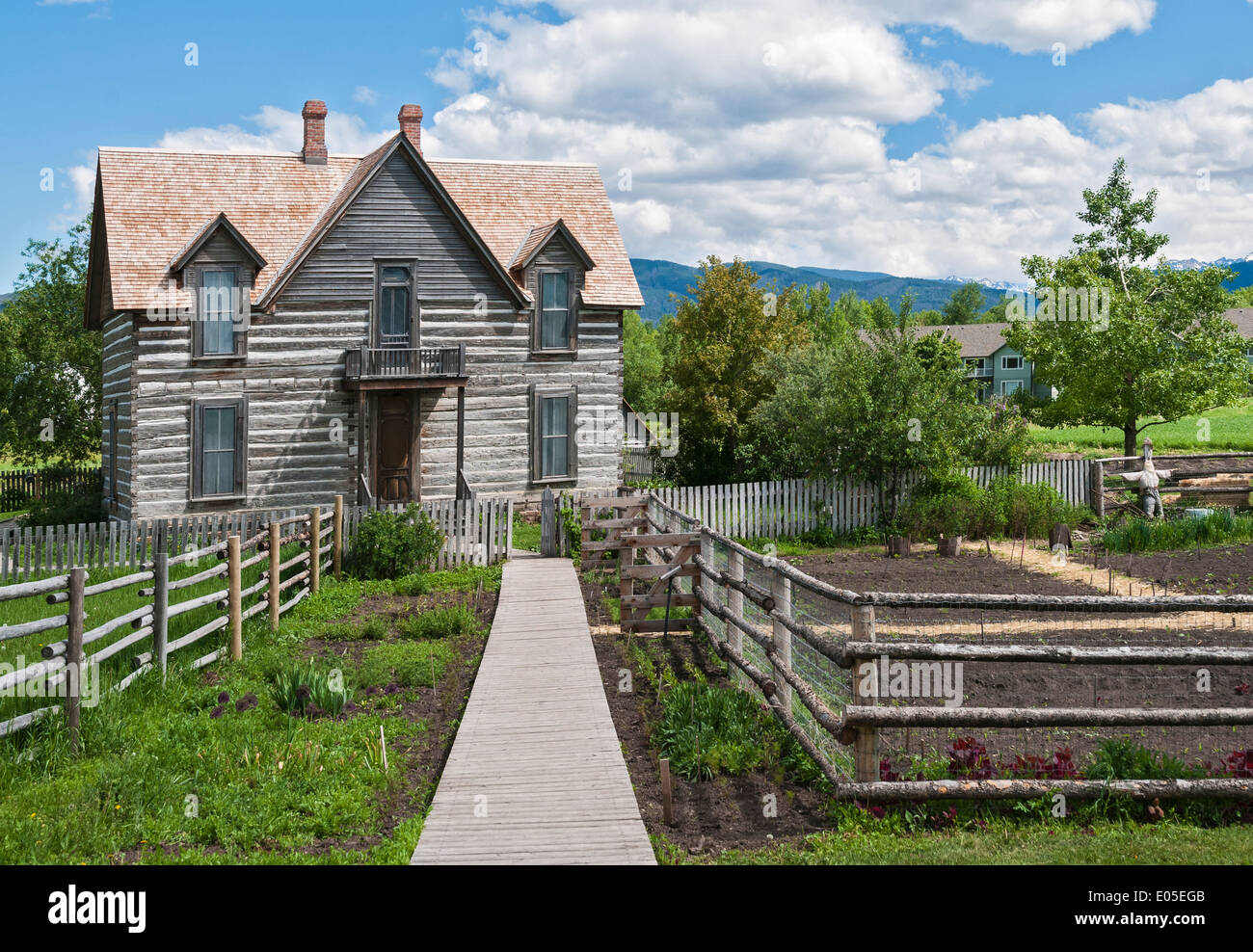 Montana, Bozeman, Museum of the Rockies, Living History Farm, original 1890s homestead house Stock Photo