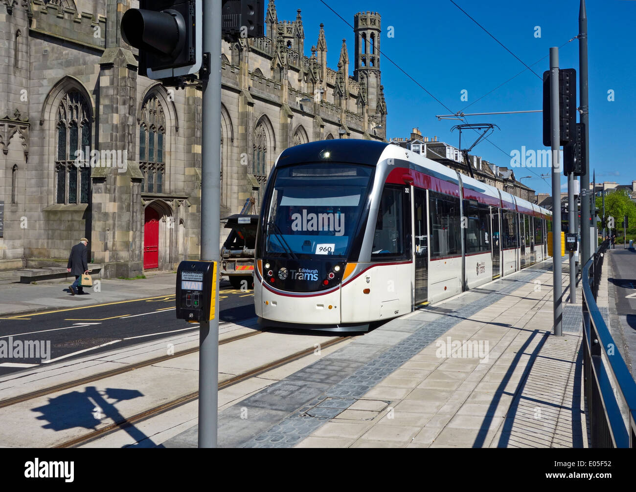 Edinburgh tram at York Place east end stop in Edinburgh Scotland Stock Photo