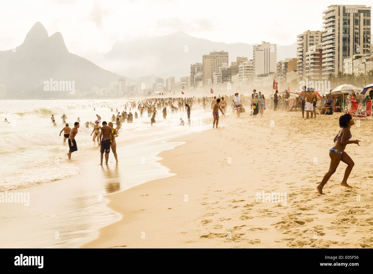 Rio de Janeiro, Ipanema Beach, Posto 8, Brazil Stock Photo
