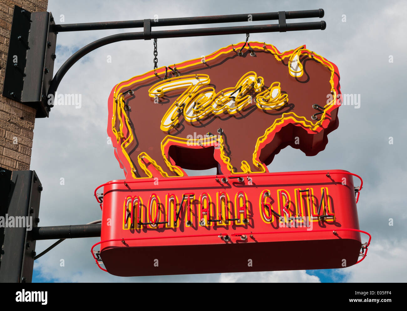 Montana, Bozeman, Ted's Montana Grill, Ted Turner's restaurant chain featuring bison meat Stock Photo