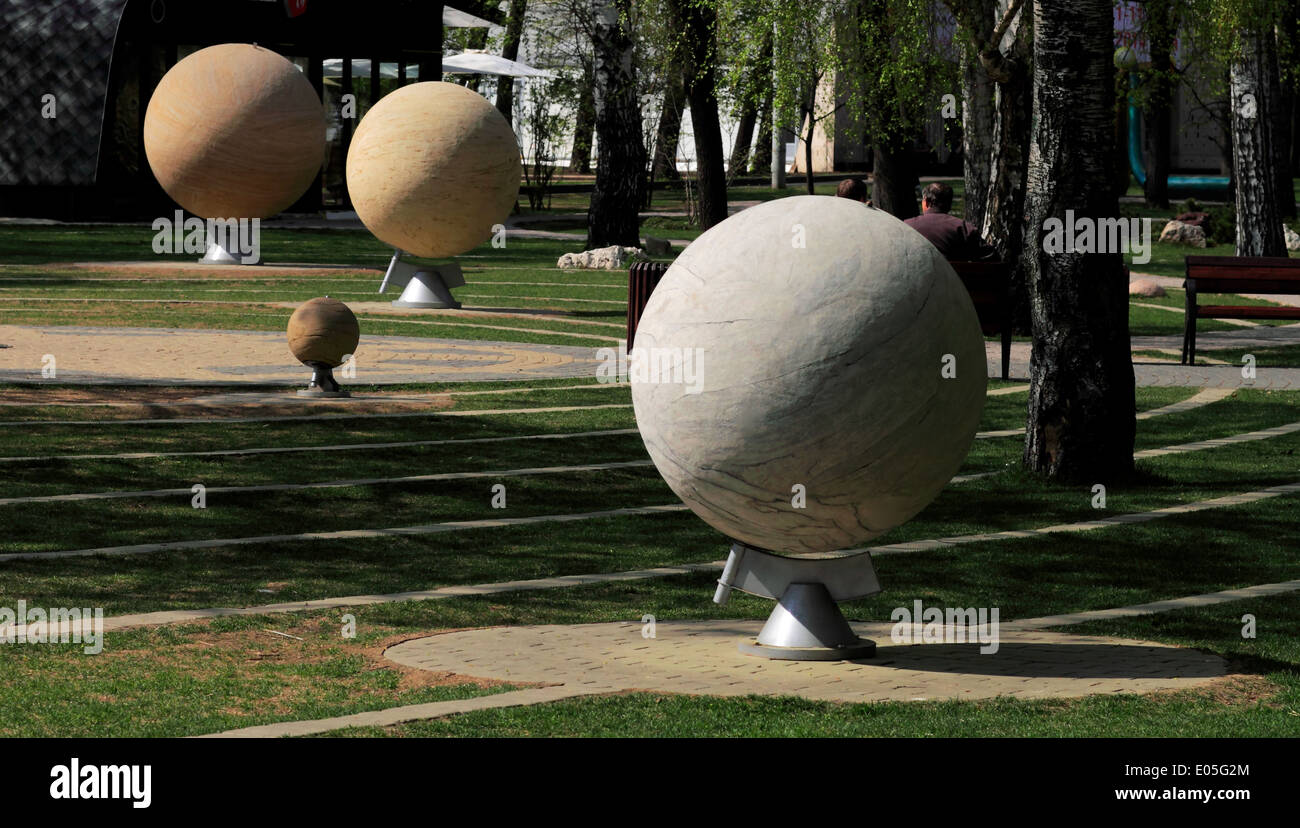 Globe, Moscow Park Sokolniki Stock Photo