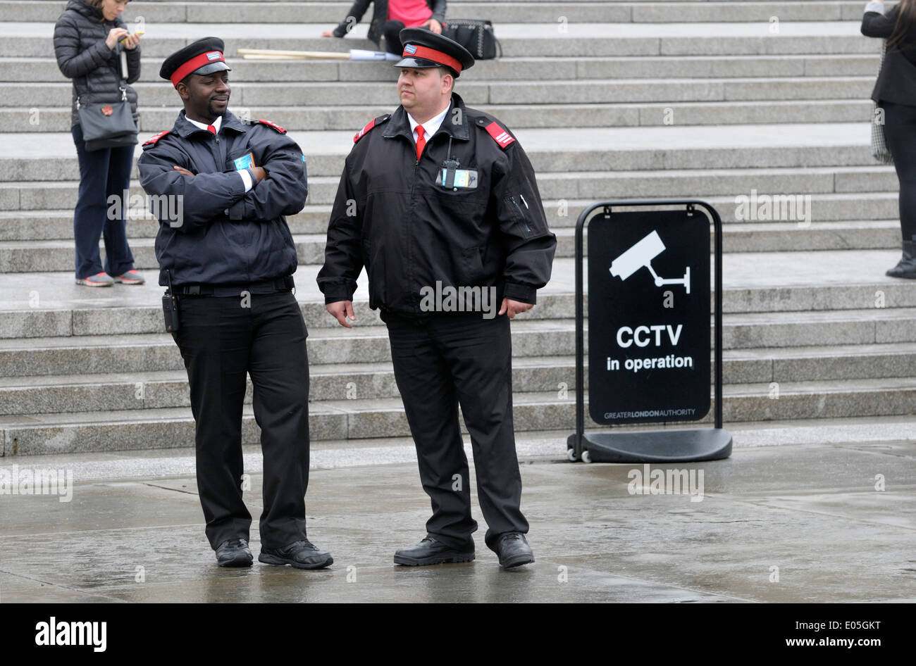 London, England, UK. Heritage Wardens in Trafalgar Square Stock Photo