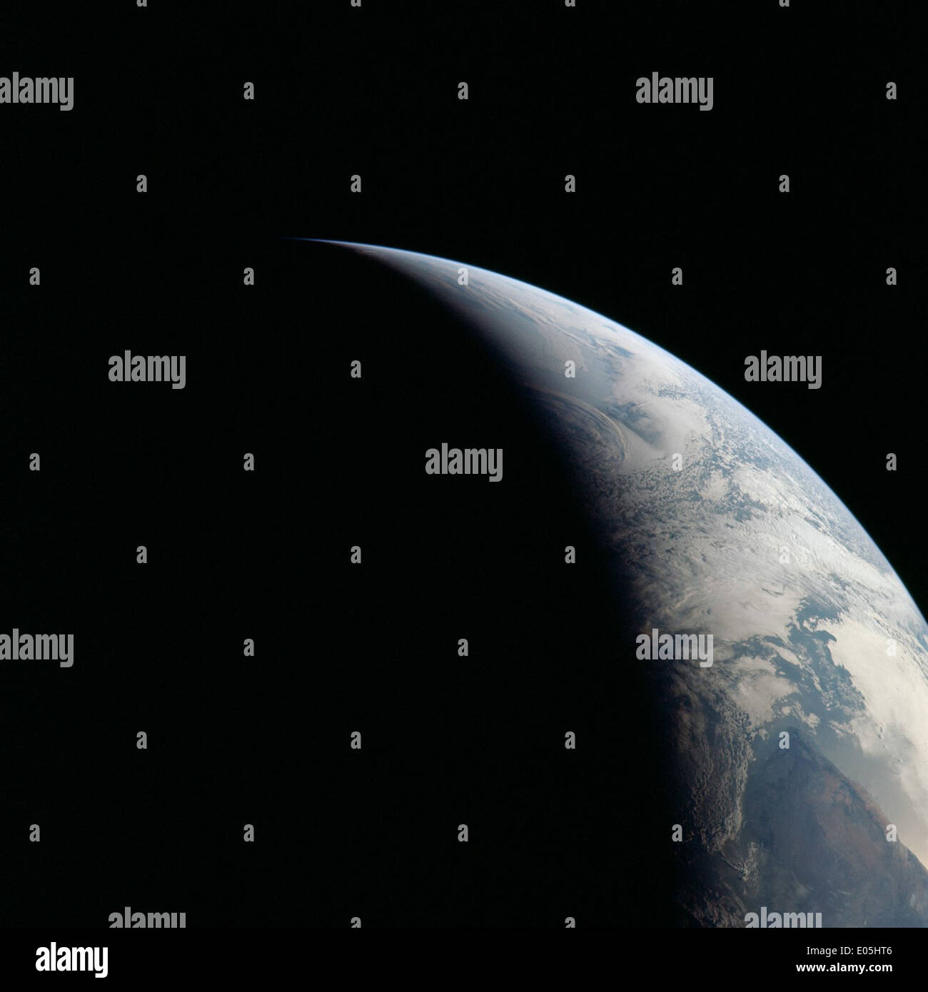 Apollo 11 Mission Image - View of Earth terminator Stock Photo