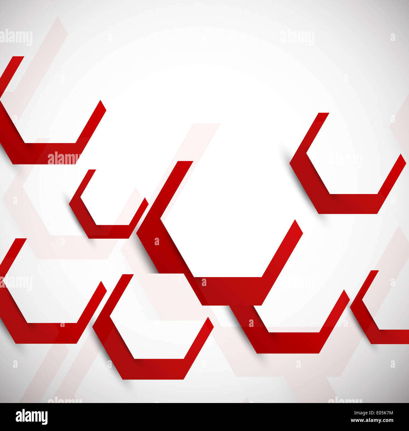 Abstract background with hexagons in red color Stock Photo - Alamy