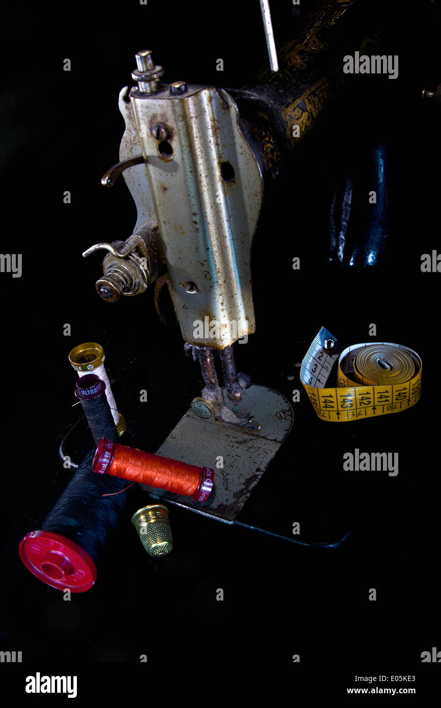 sewing machine with needle and wire Stock Photo Alamy
