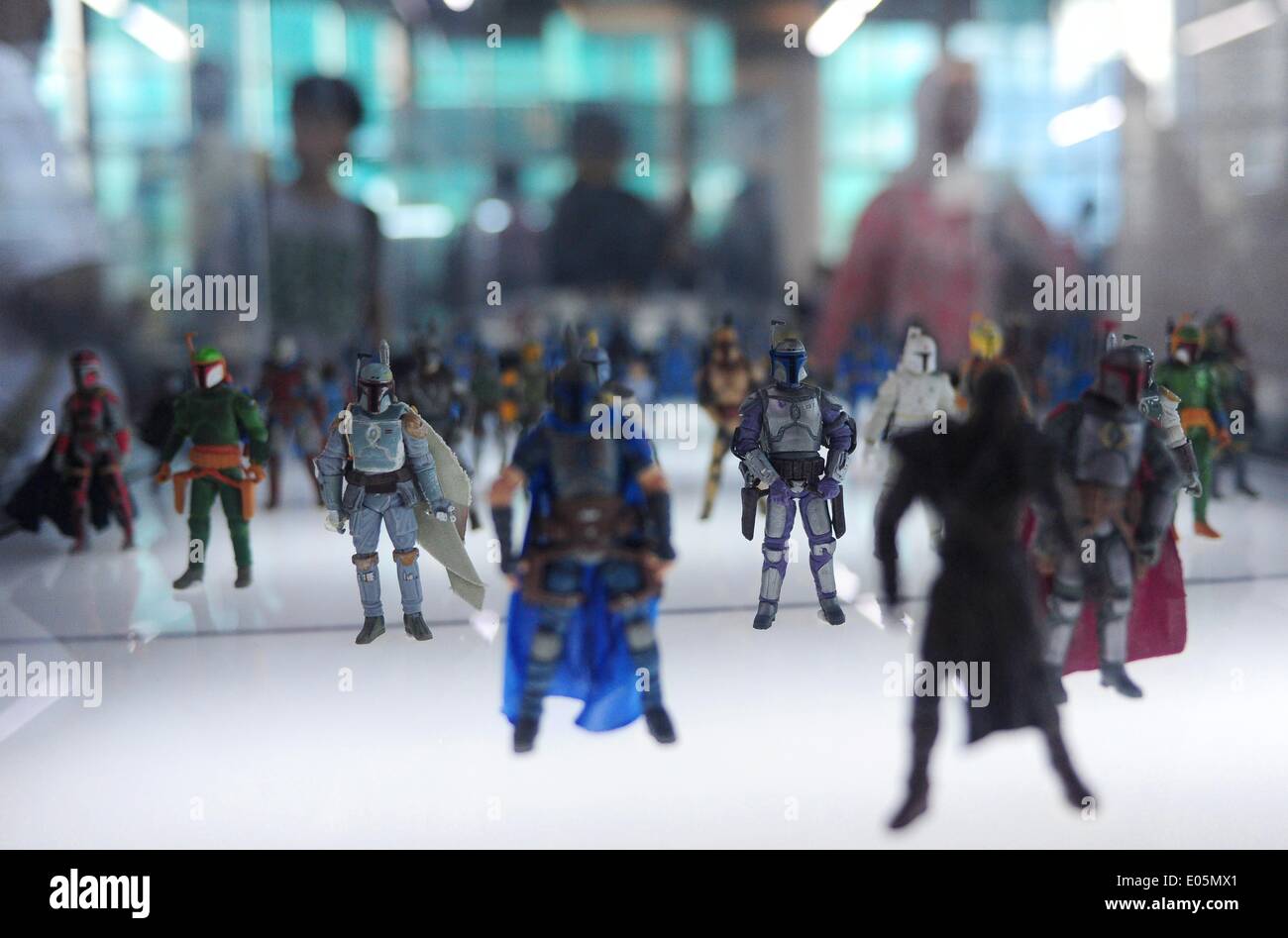 Jakarta, Indonesia. 3rd May, 2014. Star Wars movie toys are displayed during the Star Wars weekend in Jakarta, Indonesia, May 3, 2014. Credit:  Zulkarnain/Xinhua/Alamy Live News Stock Photo