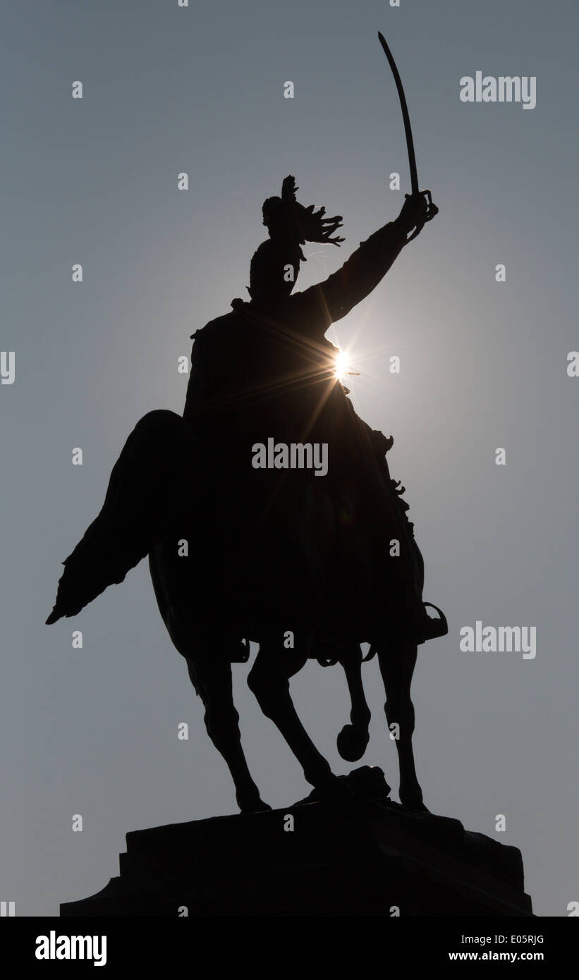 Venice - Silhouette of Monument to Victor Emmanuel II by Ettore Ferrari from year 1887 Stock Photo