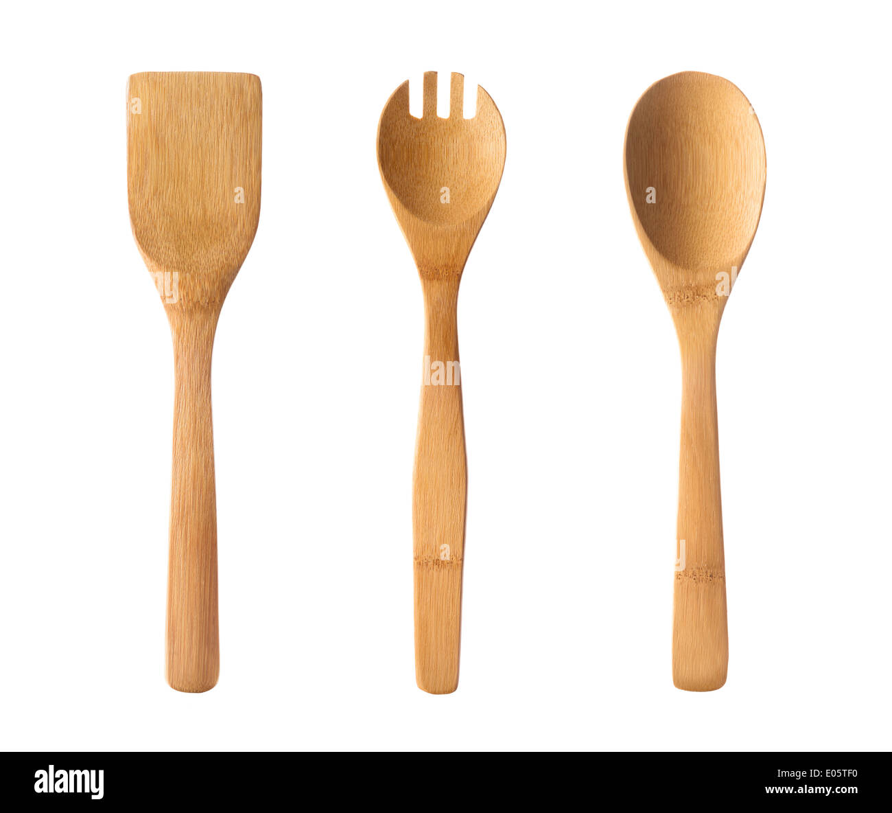 Houseware: wooden kitchen utensils, isolated on white background Stock ...