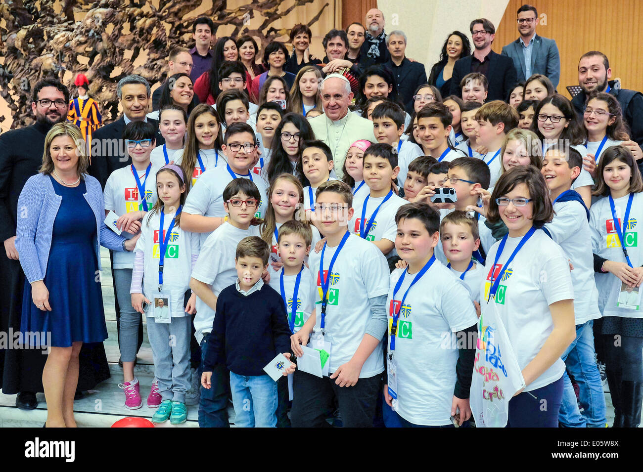 Vatican City. 3rd May 2014. Pope Francis Receiving the groups of Catholic Action in Paul VI Hall - May 3, 2014 Credit:  Realy Easy Star/Alamy Live News Stock Photo