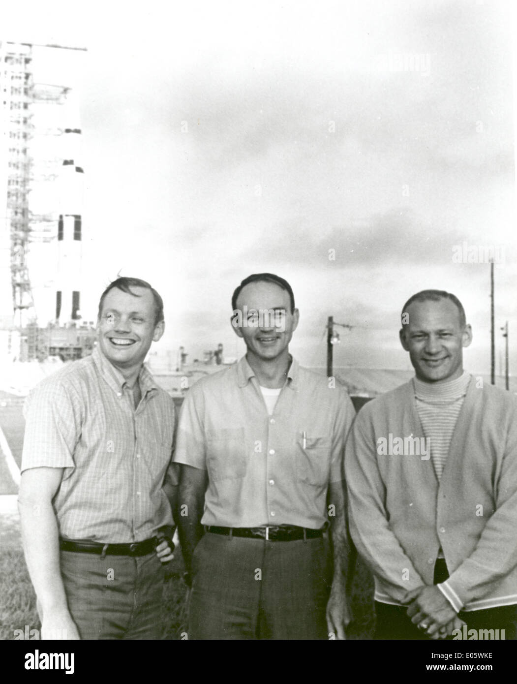 Apollo 11 Astronauts and Apollo/Saturn V Space Vehicle Stock Photo