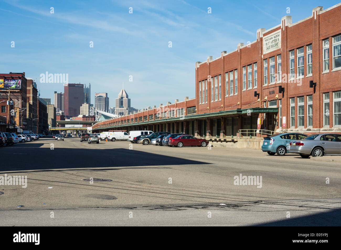 Produce sales platform. Strip District, Pittsburgh, Pennsylvania Stock
