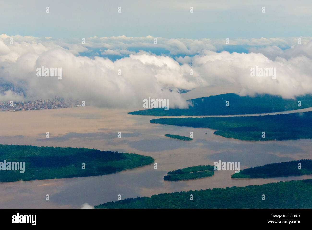Aerial view of the Amazon River, Brazil Stock Photo