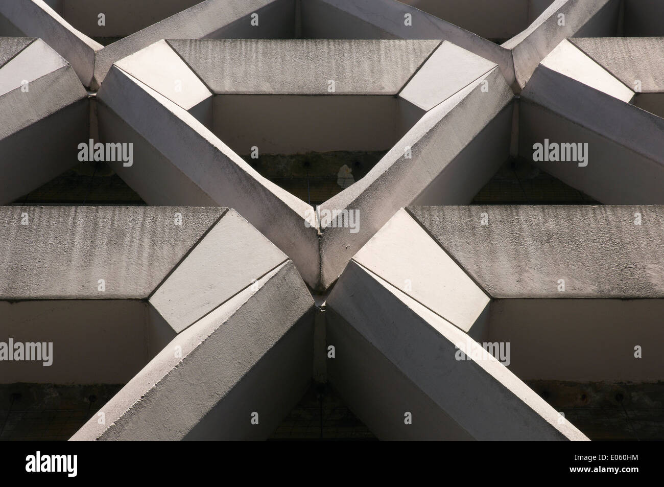 Detail of Brutalist Welbeck Street Car Park, London designed by architect Michael Blampied in 1969 Stock Photo