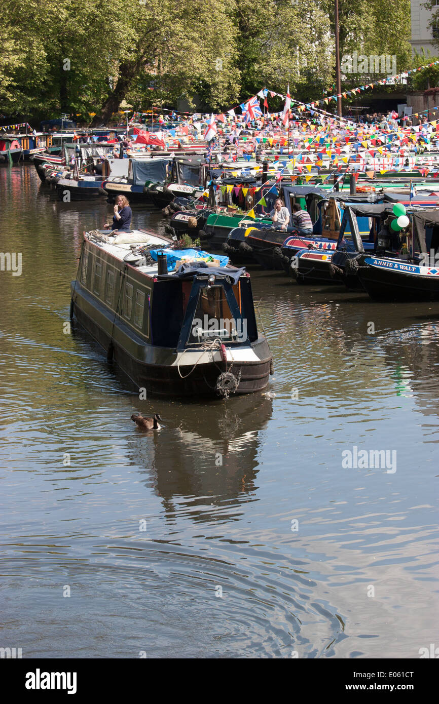 Little Venice London canal Canalway Cavalcade 2014 Stock Photo