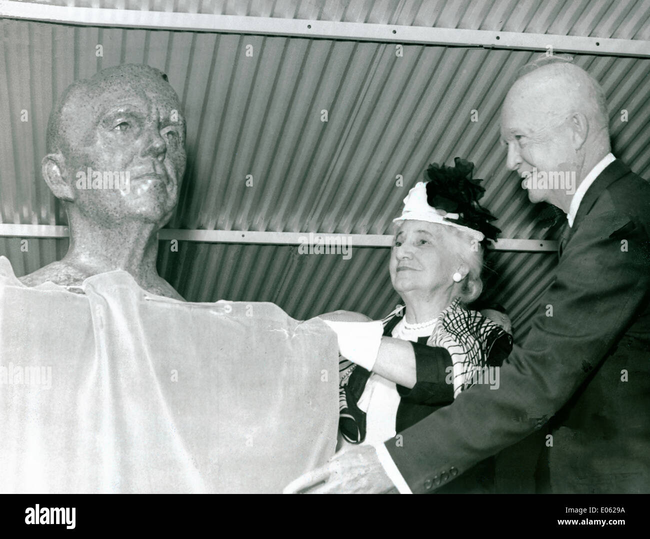 Eisenhower Unveils Marshall Bust Stock Photo