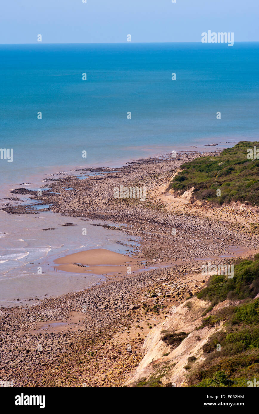 Rocky Shoreline Of The English Channel At Fairlight Cliffs East Sussex