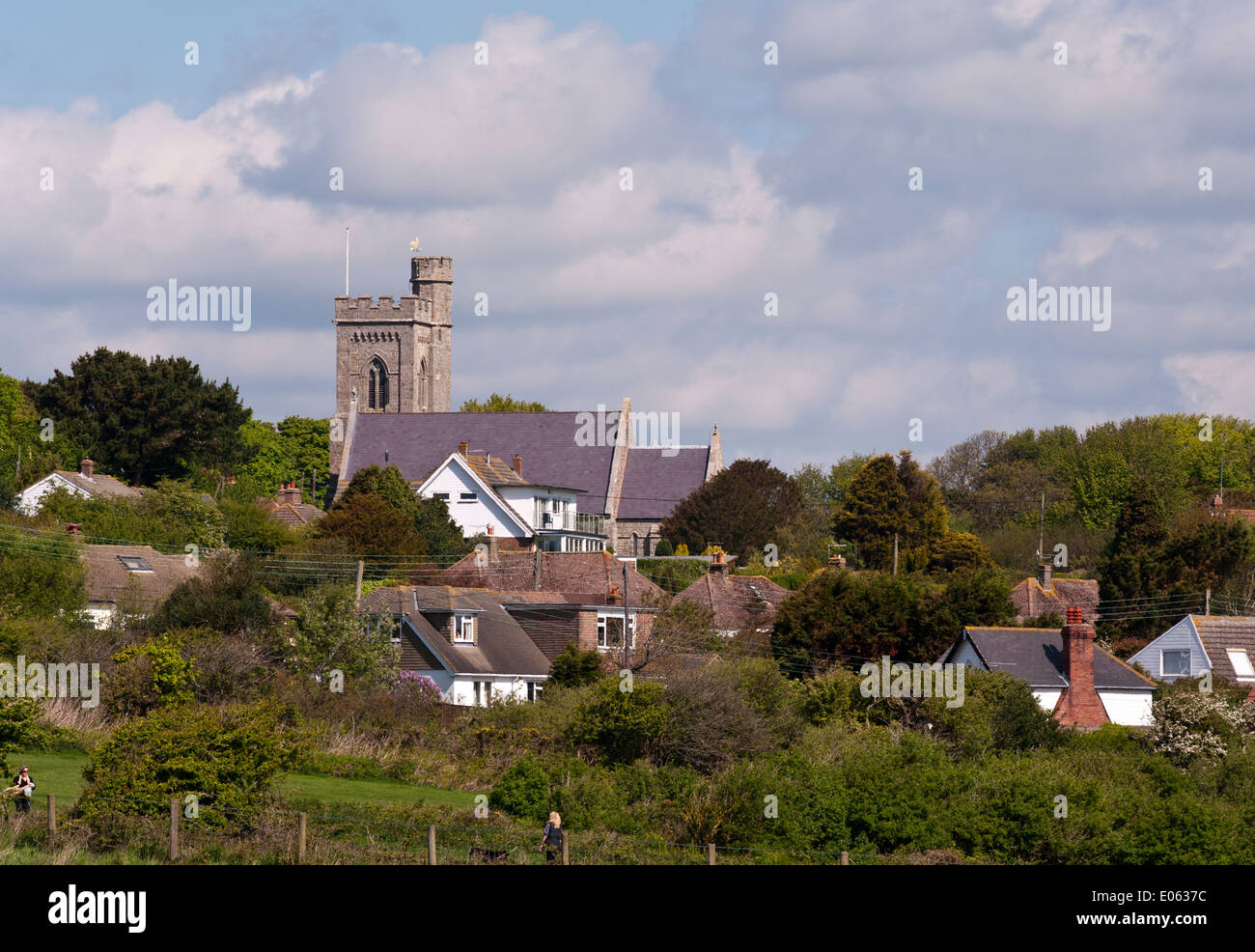 St Andrews Church and Fairlight Village East Sussex UK Stock Photo