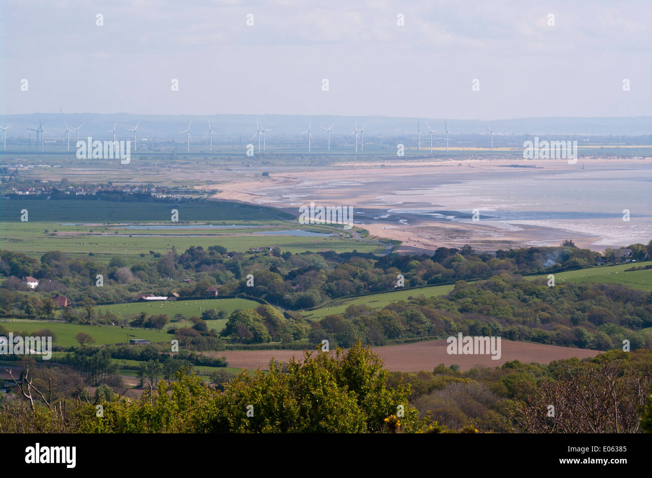 A View Through The Summer Haze Of Rye Bay East Sussex UK Stock Photo