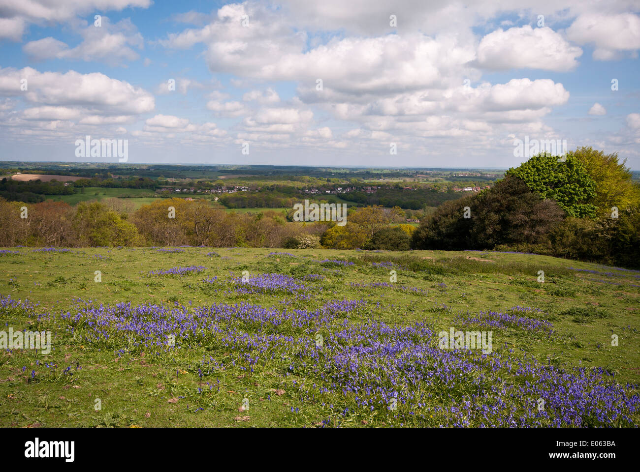 View Over The English Countryside From Fairlight In east Sussex UK on a Spring Day Stock Photo