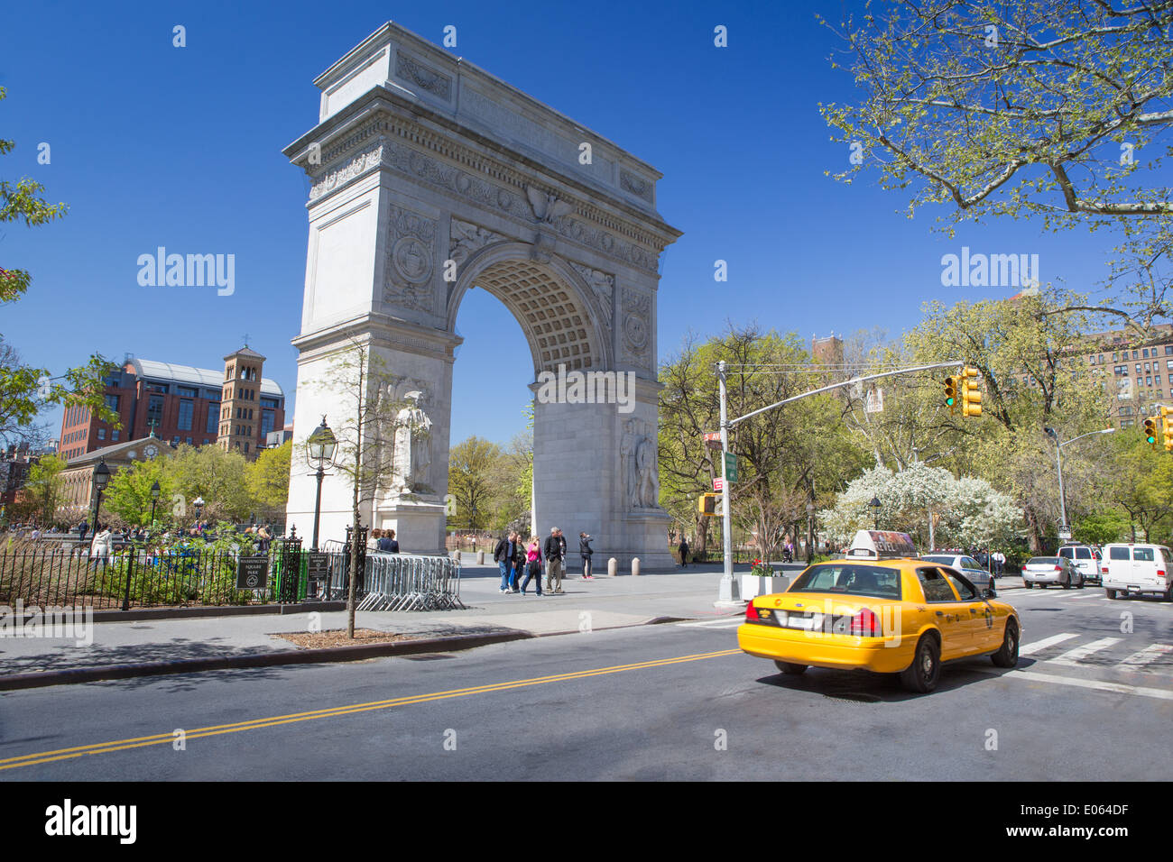 Washington Arch in the Washington Square Park, NYC, NY, USA Stock Photo