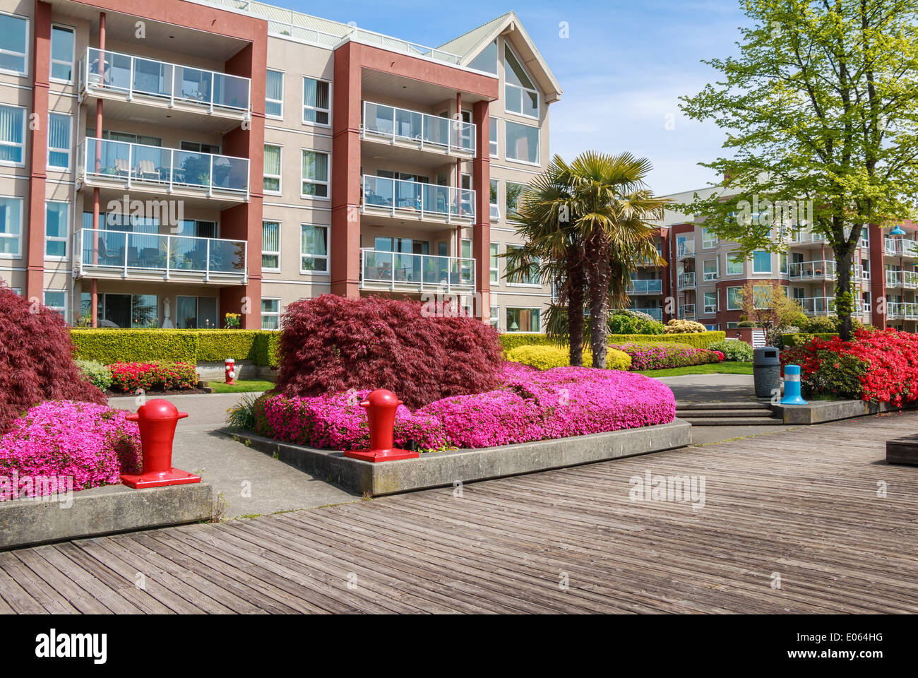 Modern apartment buildings in New Westminster, British Columbia, Canada