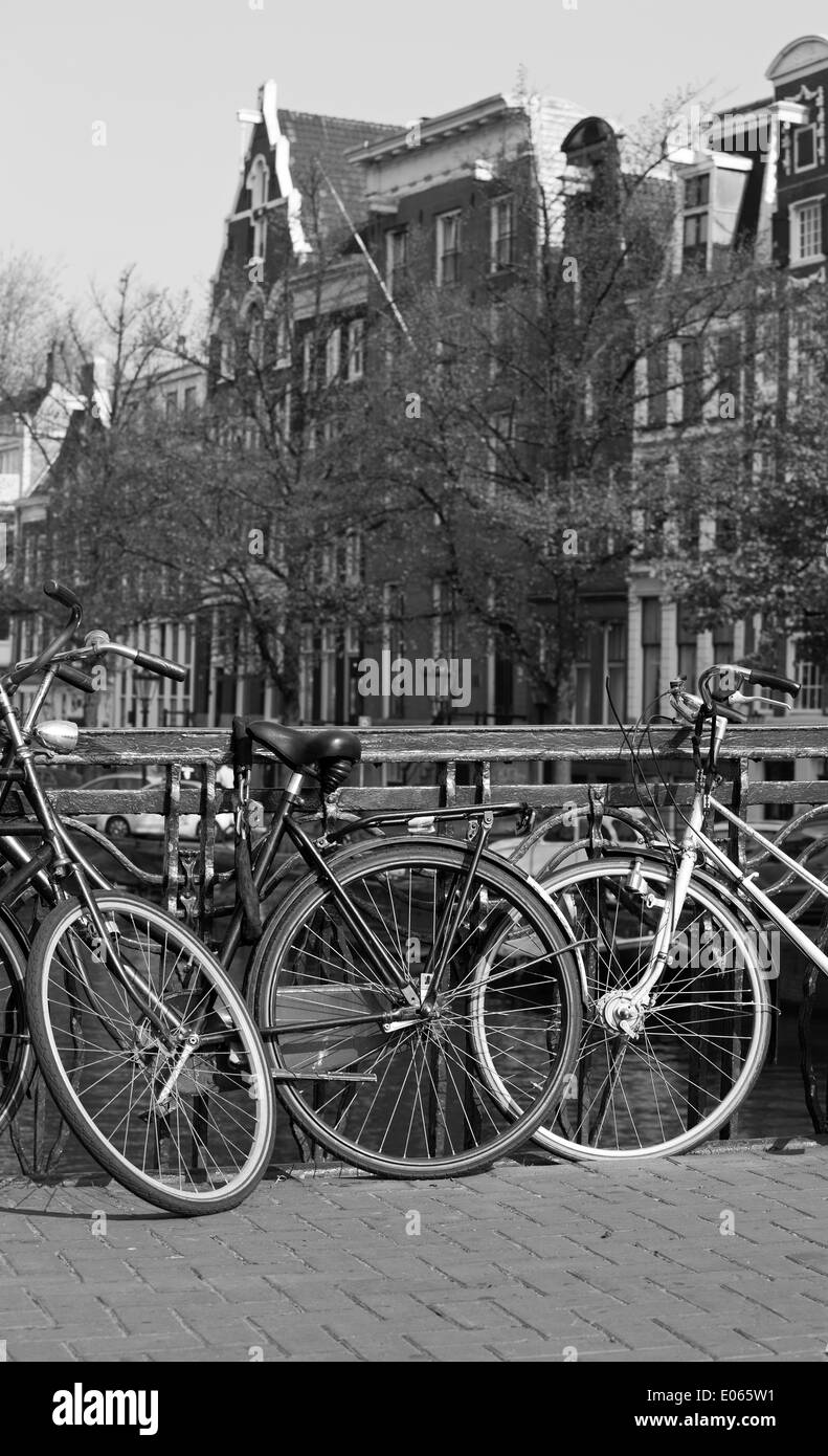 black and white amsterdam Stock Photo