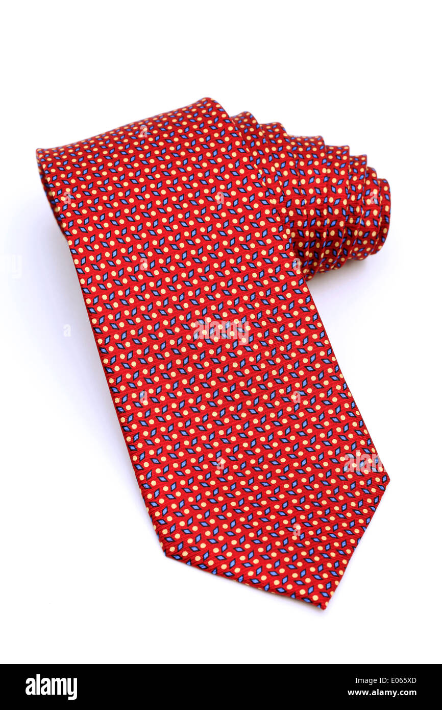 red neck tie on white background Stock Photo